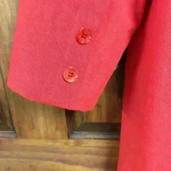 Vtg London Fog Maincoats Red Trench Coat Size 10 P Made In USA - Picture 8 of 14